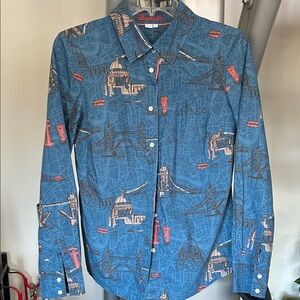 Boden Blue Patterned Women’s Shirt